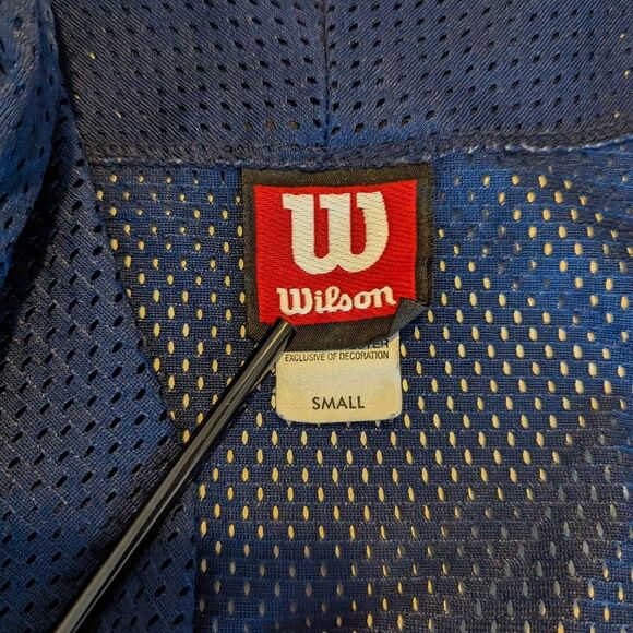 Vintage Navy Blue Mesh Sleeveless Button-Down Jersey by Wilson's Size S - Picture 8 of 8